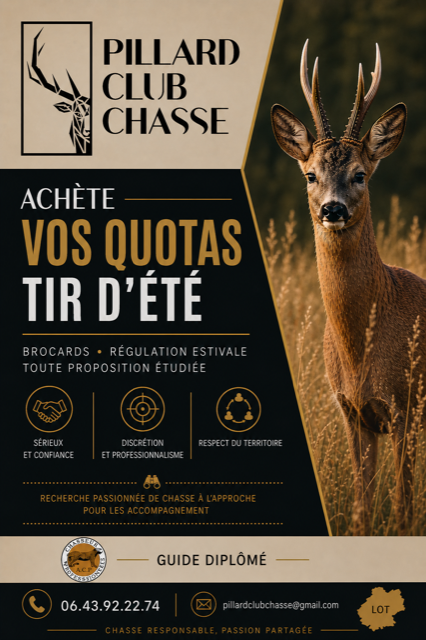 Achat tirs d&rsquo;été Chevreuil – Pillard Club Chasse